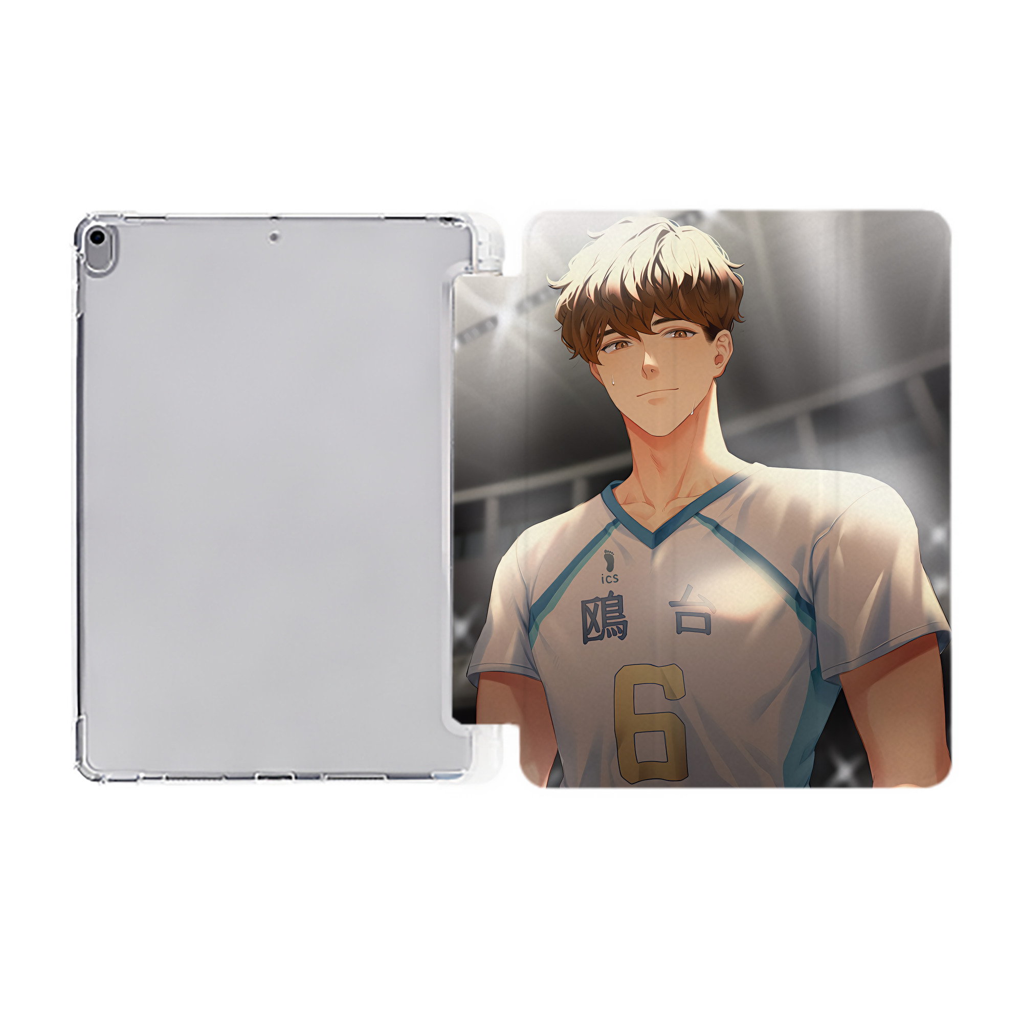 （画像用） ハイキュー!! Haikyu!! IPad ケース ペン収納付き 三つ折りスタンド PUレザー×シリコン 対応機種9.5/10.5/10.9インチ